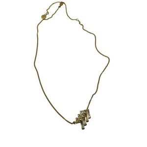 $95 Michael Kors Black Tie Affair Hold Tone Necklace Mk 411